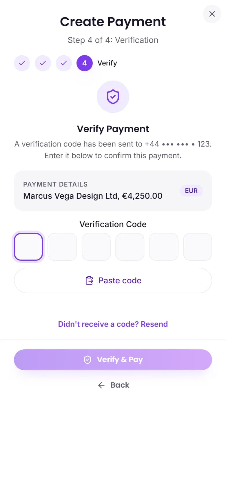 Pay screen of the XBO eMoney app